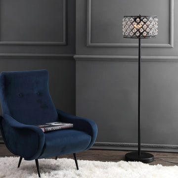 Elizabeth 60" Crystal/Metal LED Floor Lamp - JONATHAN Y